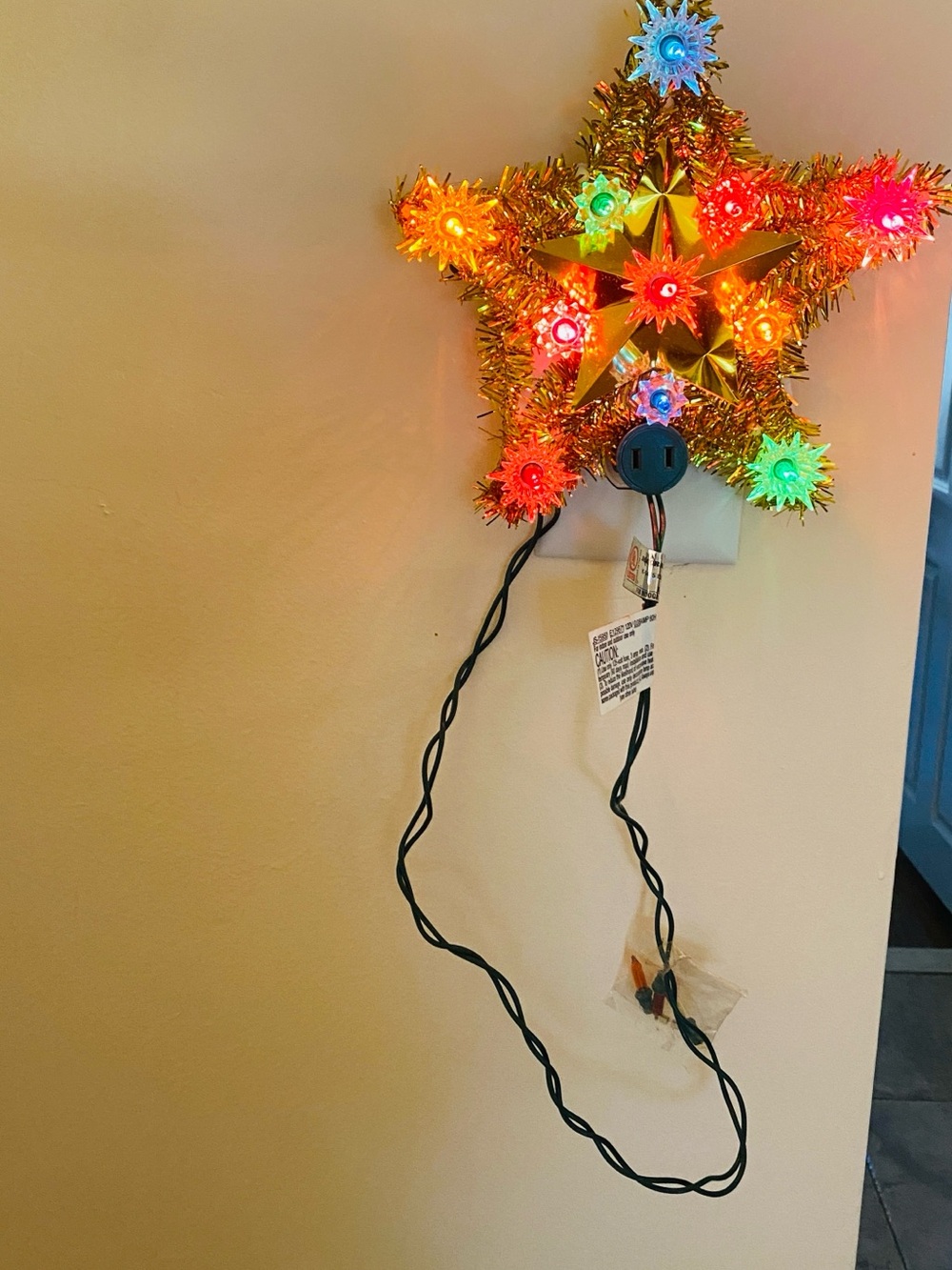 Vintage Multi-light tinsel Christmas star